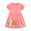 Summer New Children's Clothing Skirt Cartoon Rabbit Embroidered Girls Short-sleeved Dress Knitted Cotton Cute Children's Princess
