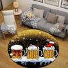 Serene Round Rainbow Multicolor Carpet, Non-Slip Floor Mat for Dining Room