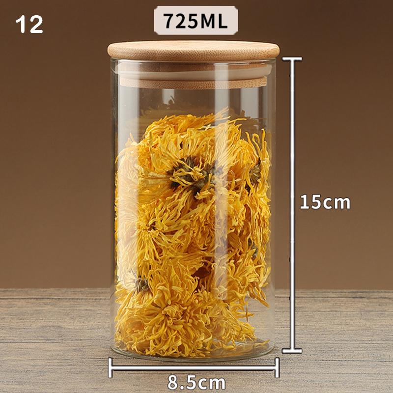Sealed Food Storage Box Pots Glass Jar Coffee Jars With Lid Transparent Cereal Candy Dried Jars Fridge Storage Tank Containers