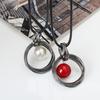 New Circles Simulated Women Black Chain Maxi Necklace Fashion Jewelry Wholesale Gift Red White Pearl Ball Pendant Long Necklaces
