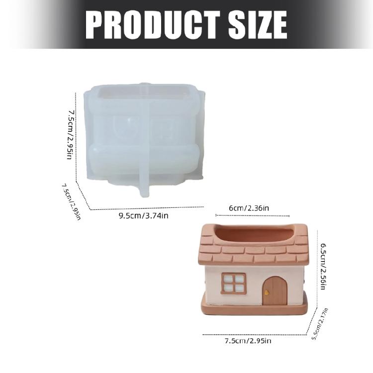Small House Shape Silicone Planter Mold Flowerpot Molds for Crafts Resin Candle Cup Jewelry Holder Flexible and Reusable