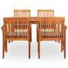 Maison Exclusive - Ensemble à manger d'extérieur 5 pcs et coussins Acacia solide
