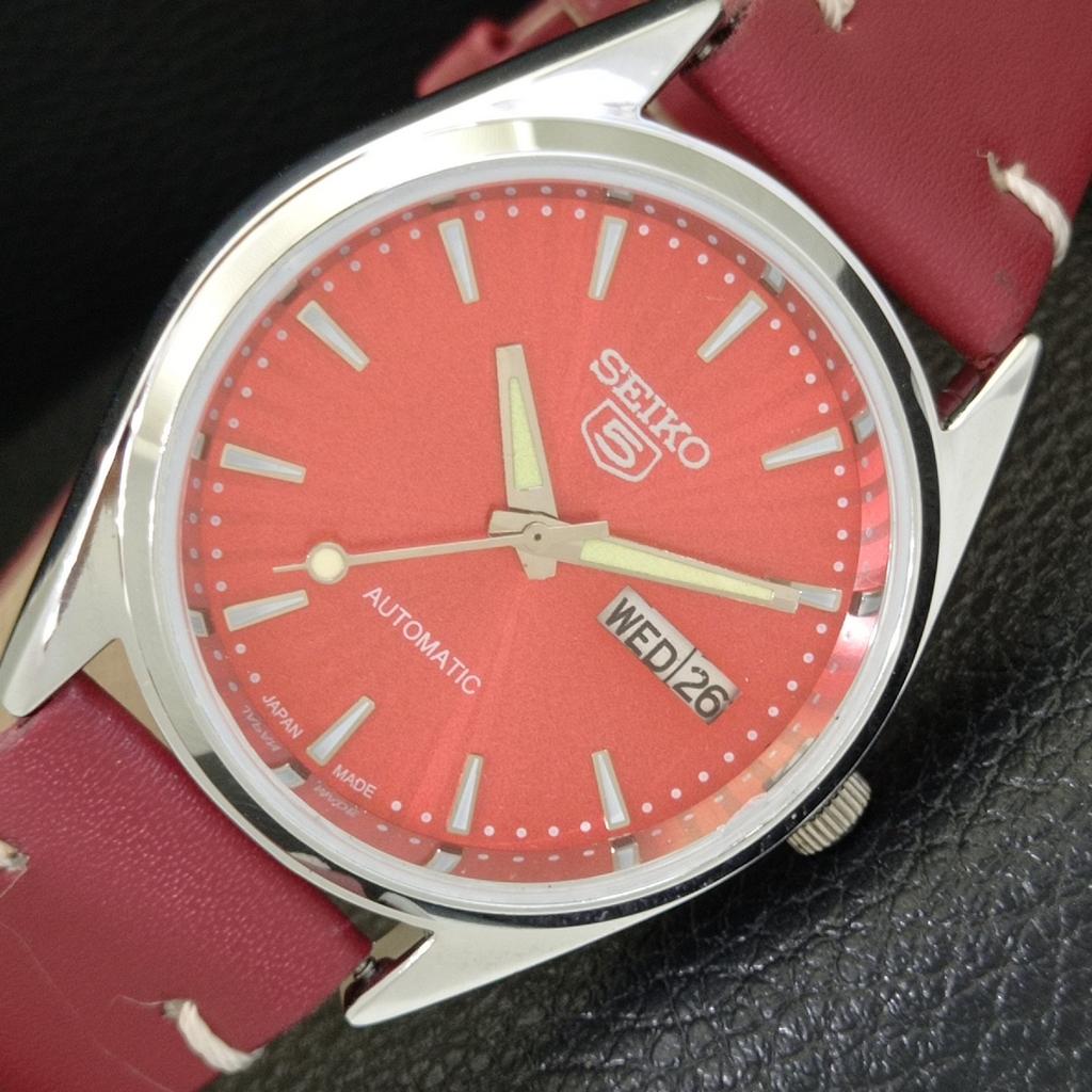 

ВИНТАЖНЫЕ МУЖСКИЕ ЧАСЫ SEIKO 5 AUTOMATIC 6309A, ОТРЕСТАВРИРОВАННЫЕ, ЯПОНИЯ, КРАСНЫЙ ЦИФЕРБЛАТ, a701709-5 R206c-a701709