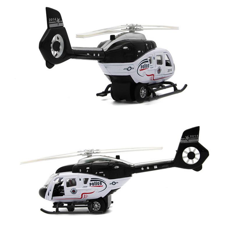 Elicottero Diecast 1/32 Polizia, Elicottero Comando Sicurezza Pubblica, Modello Aereo in Scala, Giocattoli per Bambini Regalo con Funzione a Retrocazione/voce/luce