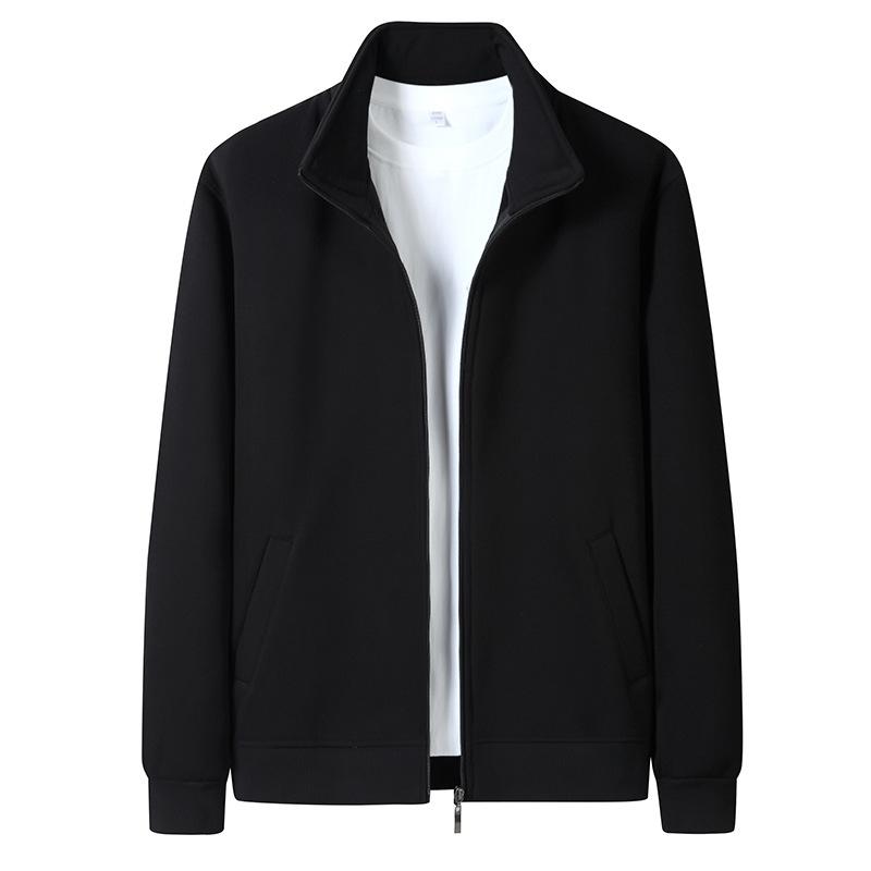 Fashion Men'sCollar Jacket for Spring Autumn Casual Windproof Sports Zipper Jacket Air Layer Fabric Single-layer Non Velvet