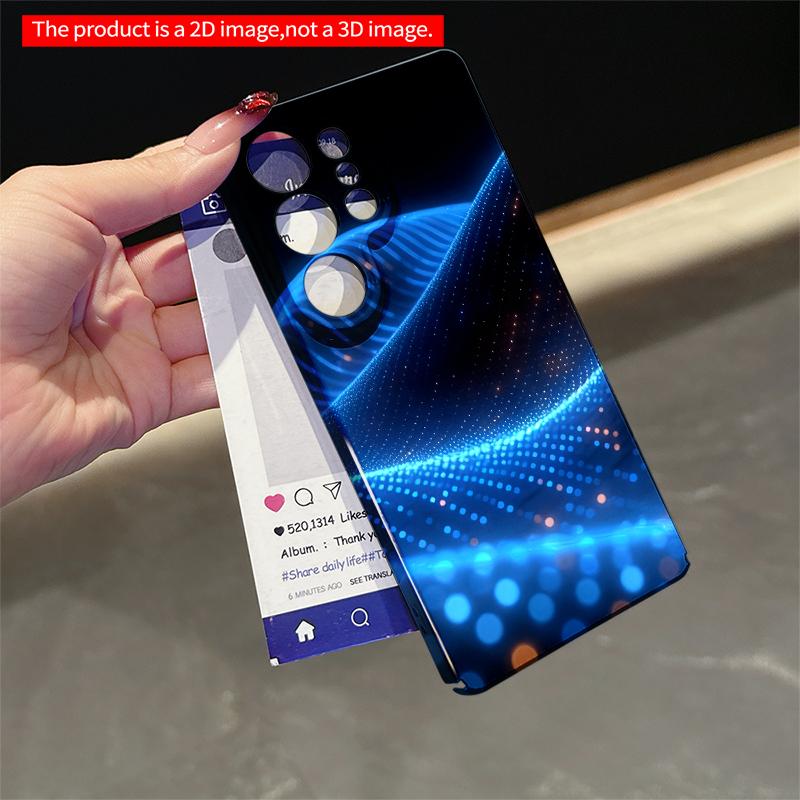 2DFlat Samsung Phone Case Blue Wave Light Particle Design Applicable To Galaxy S22 S23 S24 S25ULTRA S26 A12 A13 A14 A15 A16
