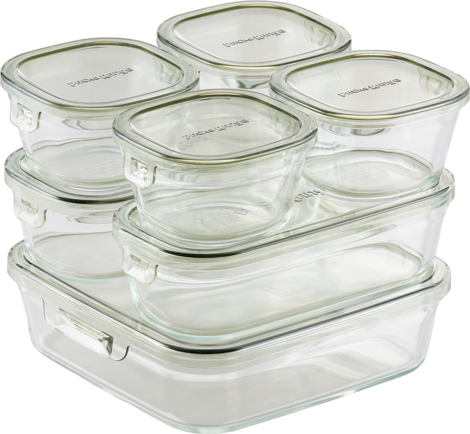 

iwaki Glass Storage Olive Pack Microwave System Heat-Resistant Container, Green, & Set, PC-PRN7G4