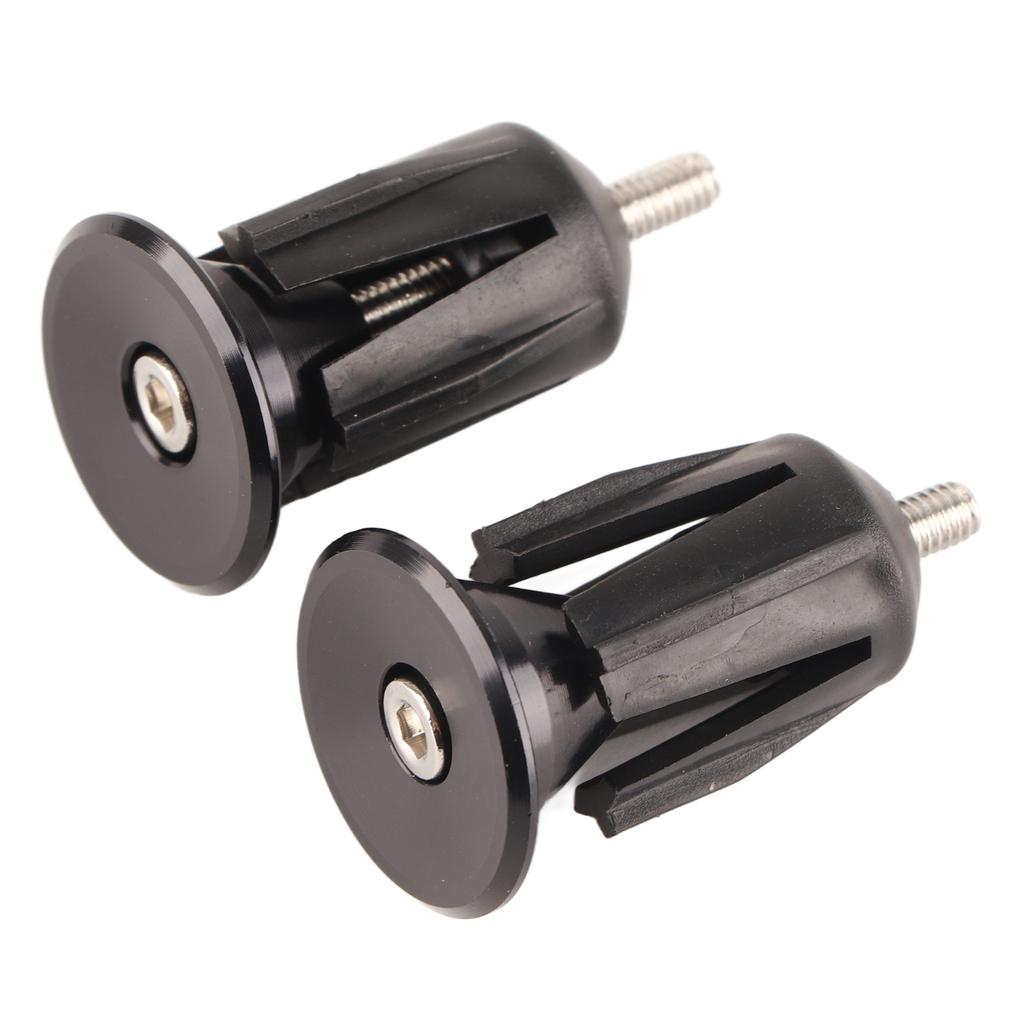 1 Pair Bike Bicycle Aluminum Handlebar Grips Cap Plug Handle Bar Caps End Plugs Black
