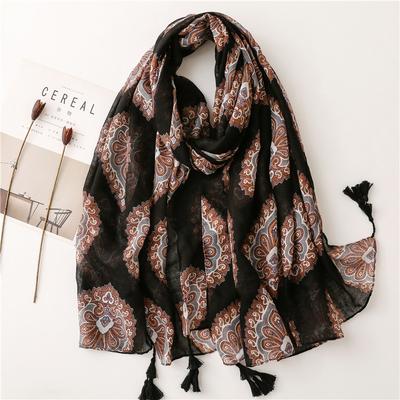 Fashion Boho Paisley Print Ladies Women Viscose Scarf Female Long Shawl Tassel Four Seasons Versatile Floral Muslim Hijab
