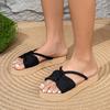 Damen Übergröße Dreifarbige Schleife Sommer-Slides - Lässige Strand- & Outdoor-Slipper
