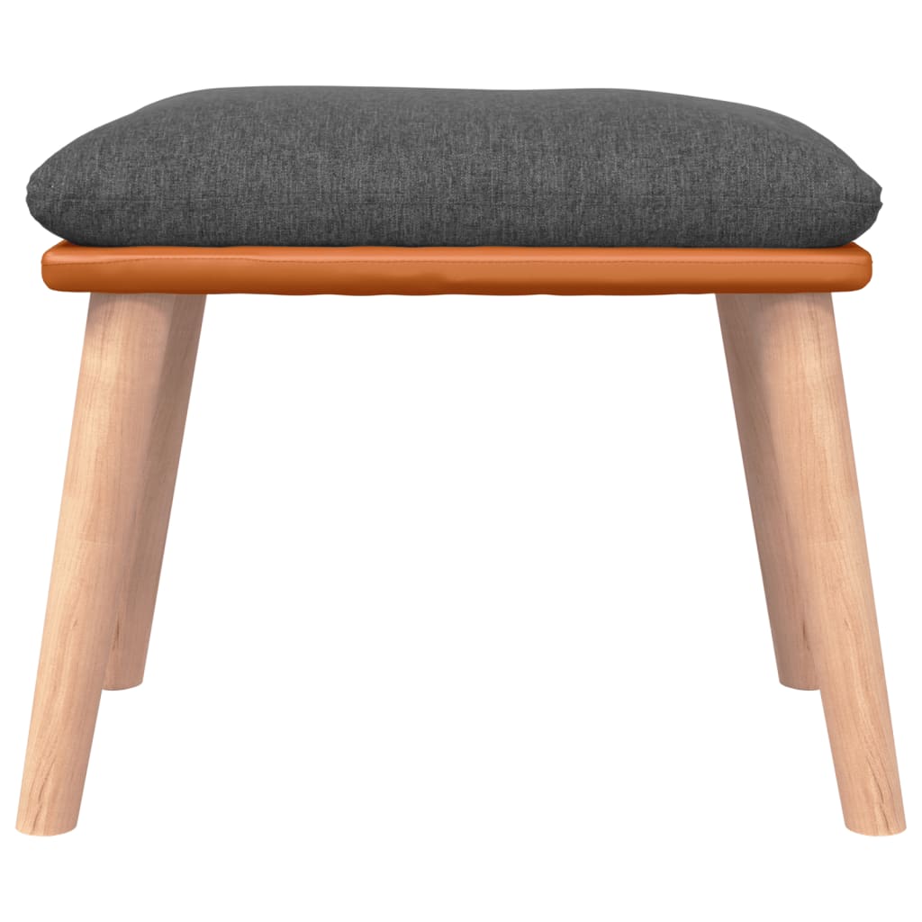 Rocking Chair with Footstool Dark Grey Fabric