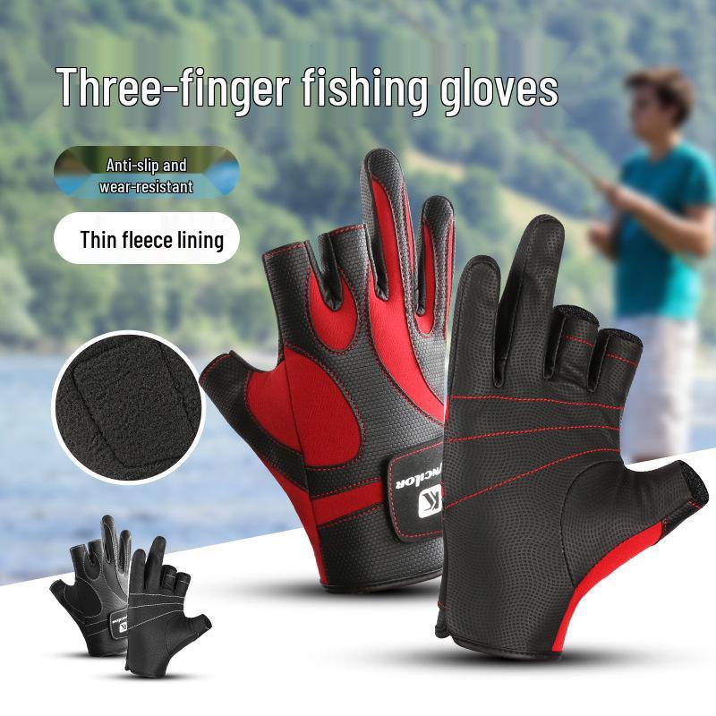 Outdoor Non-Slip Wear-Resistant Three-Finger Fishing Gloves - Unisex Sports & Cycling