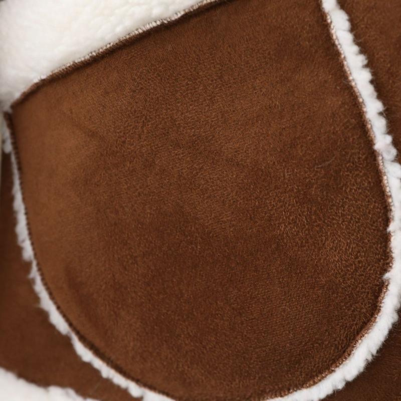 Autumn Women Casual Warm Faux Shearling Coat Large Lapel Motorcycle Jacket