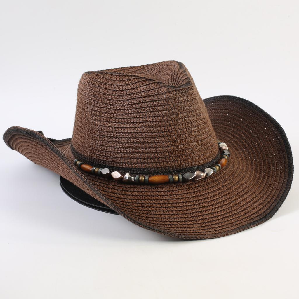 Popular European and American Western Cowboy Straw Hat Men's and Women's Fashion Shade Straw Hat Outdoor Western Cowboy Hat