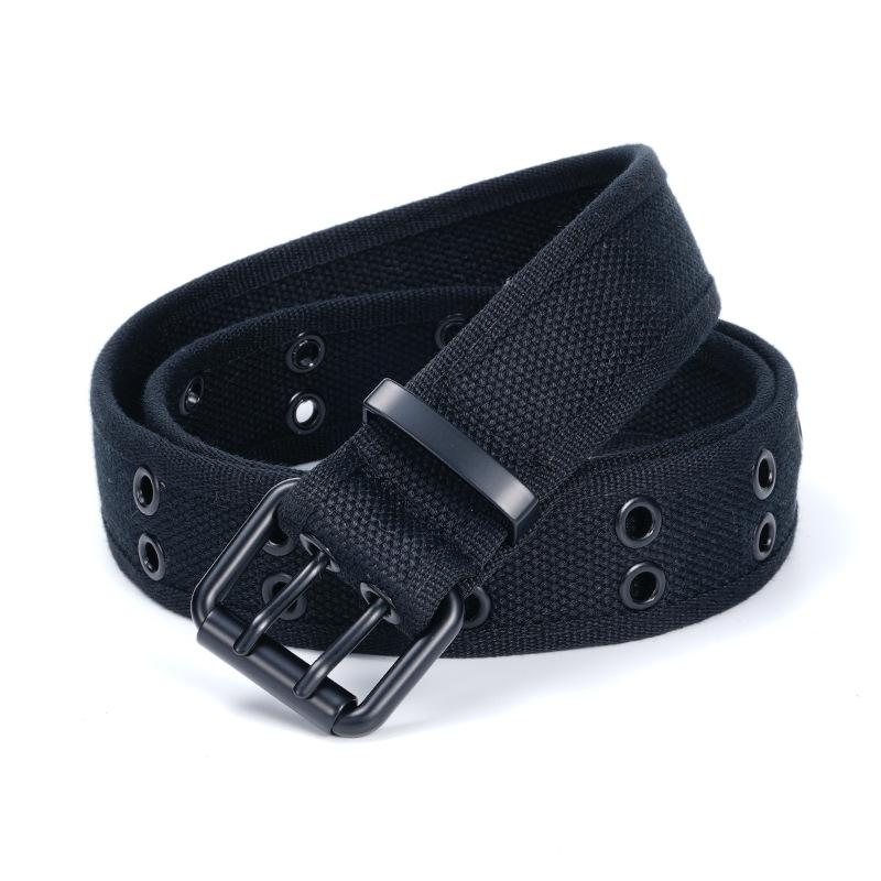 Men's Belt New Simple Outdoor Knitted Belt Casual Nylon Trousers Belt Double Needle Buckle Belt Belt Men's Belt