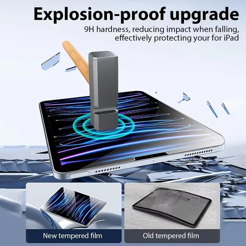 Tempered Glass For iPad Air 13 11 5 4 Pro 13 11  A16 11th 2025 12.9 10th 9th Mini 7 6 HD Screen Protector Film Easy Install Tool