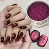 Retro Caramel Color Quantum Flash Cat Eye Powder, Manicure Vermelho Marrom Flash Glass Bead Spar Cat Eye Powder Manicure DIY