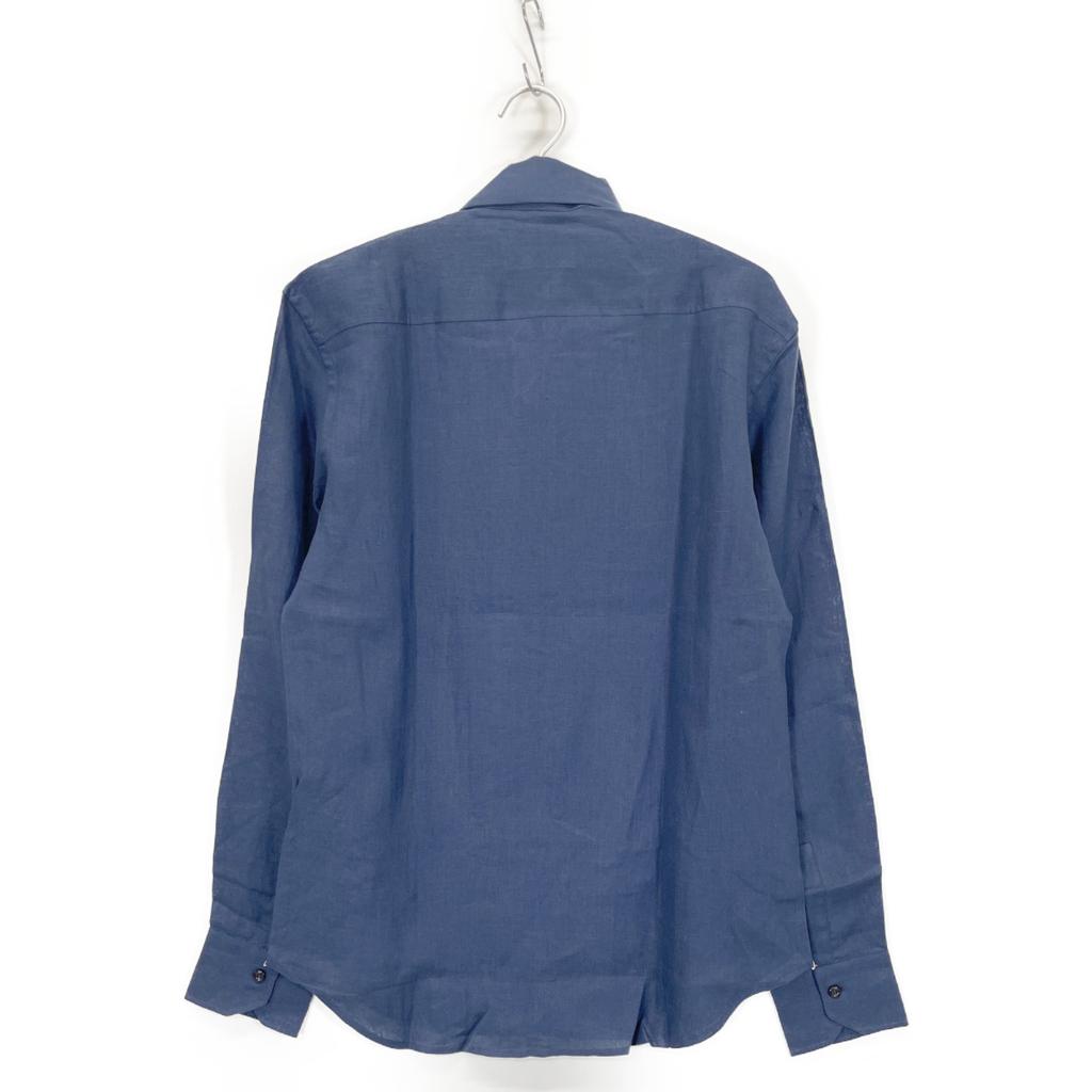 Massimo d'Augusto Navy MAX6 100% Linen One-Piece Button-Down Shirt tops M NavyUsed