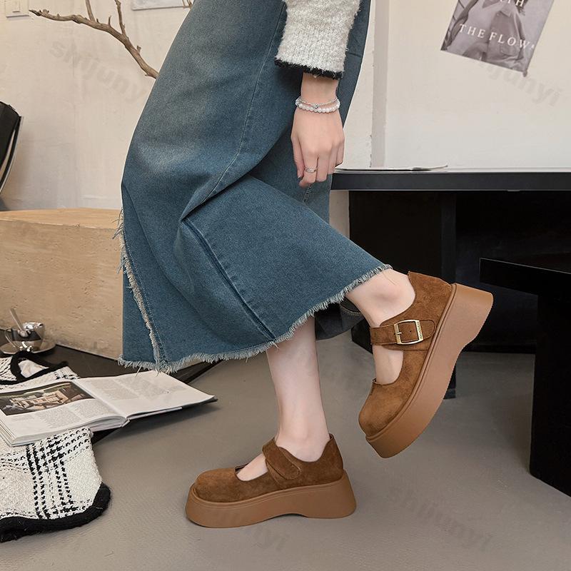 Mode Damen Schuhe Mary Janes 2025 Sommer Freizeit Slipper Plateau Bequem Rutschfest Mode Outdoor Einzelne Schuhe Britischer Stil