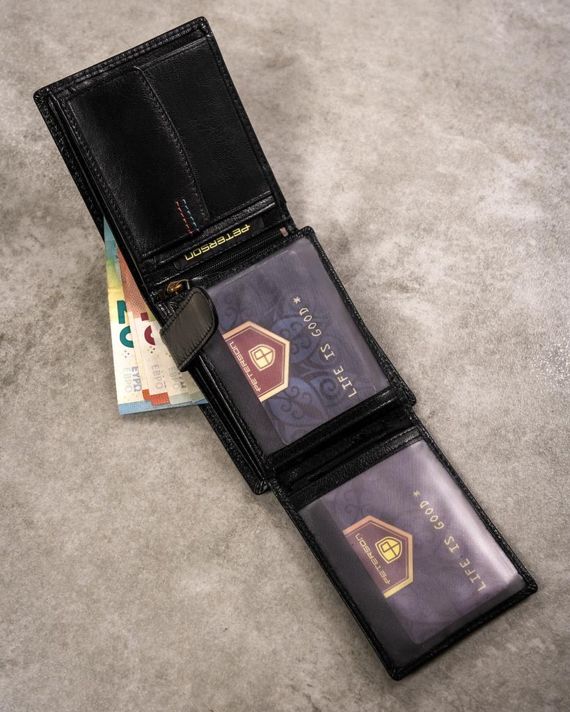 Peterson Mittlere Leder Geldbörse und Schlüsselanhänger Geschenkset für Herren