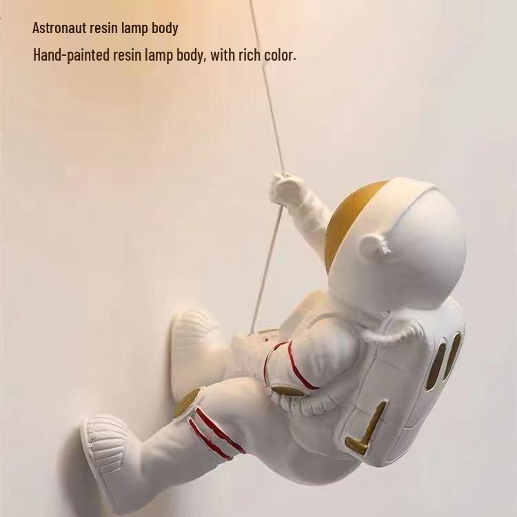 Nordic Modern Children's Astronaut Moon Wall Lamp - Minimalist Cartoon Bedroom Bedside Light