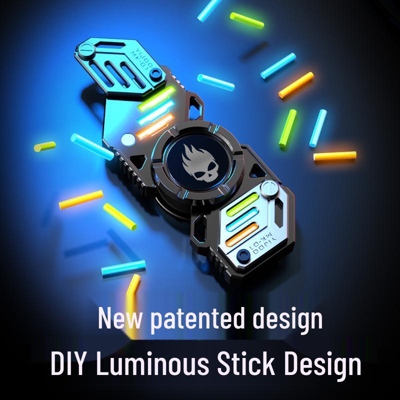 Yijue Luminous Deformable Finger Gyro - Kids' Stress Relief Toy with Black Tech