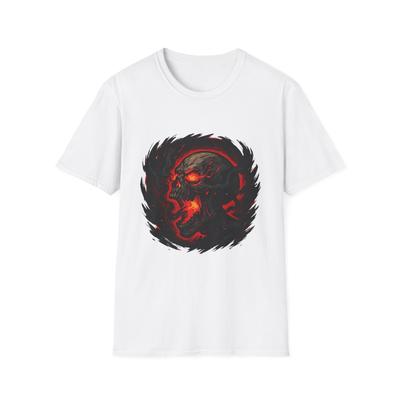 Unisex Softstyle T-Shirt Skull Fire Smoke Rage Halloween