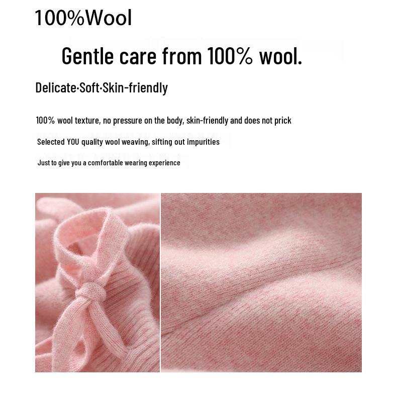 Women's High-Waist Wool Wide-Leg Pants: Autumn/Winter, Thick & Warm, Casual, Long, Knitted, Straight-Leg.