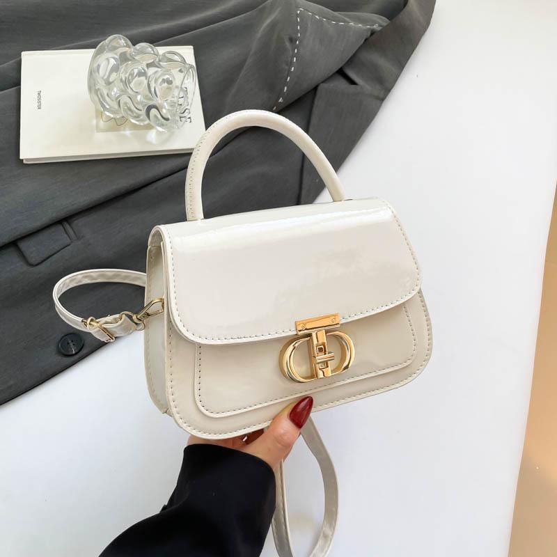 

Solid color popular lock large capacity new large capacity fashion simple crossbody portable shoulder women s bag белый