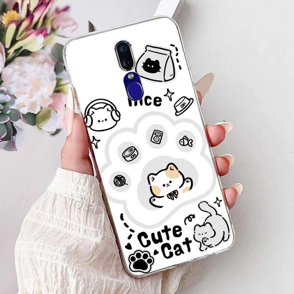 For Oppo F11 Case Clear Luxury Cute Cat Fashion Flower Funny Cool Painted Soft Back Cover For OppoF11 Phone Case CPH1913 CPH1911