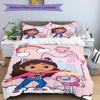 3pcs Gaby's Bubble House3 Design Cover Set - HD Printed Bedding with 1 Cover and 2 Pillowcases - Perfect for Home and Dorm Decor