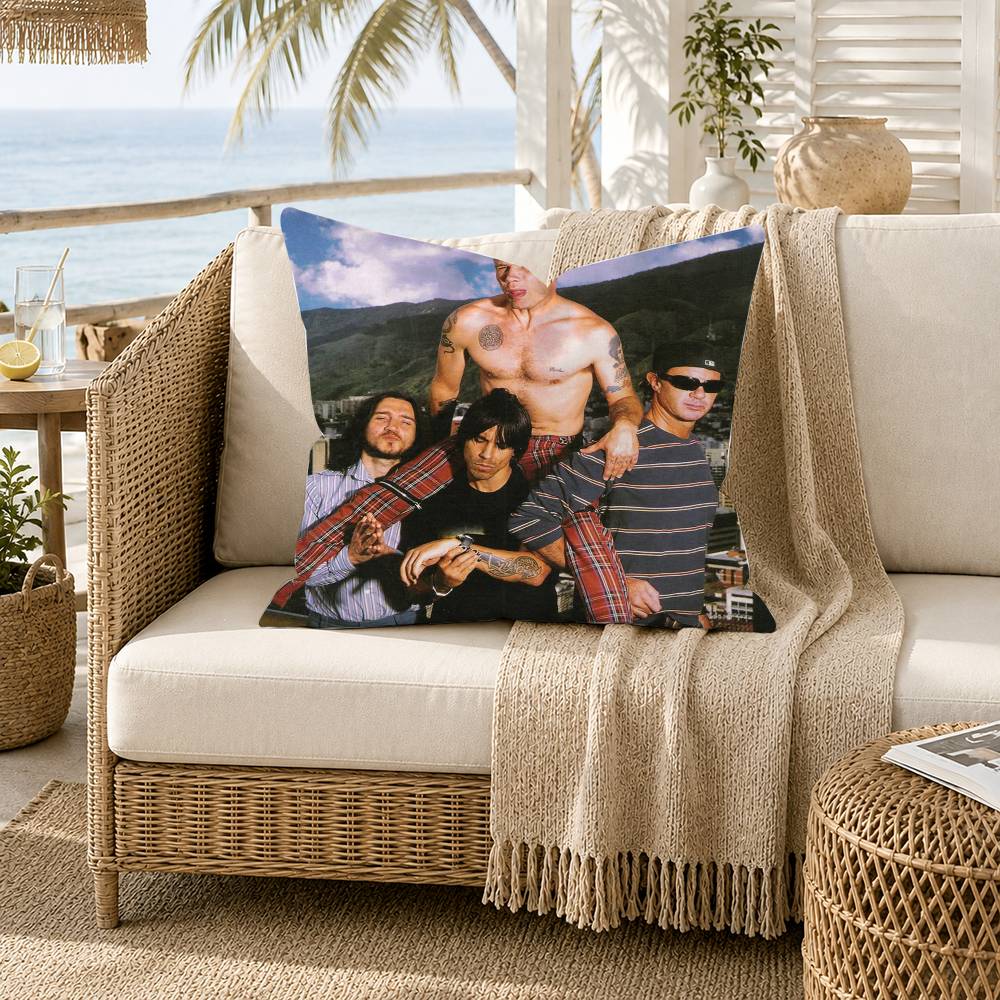 Red Hot CChili Peppers Band Pillow Case for Sofa Living Room Home Office Decor Protective Cover