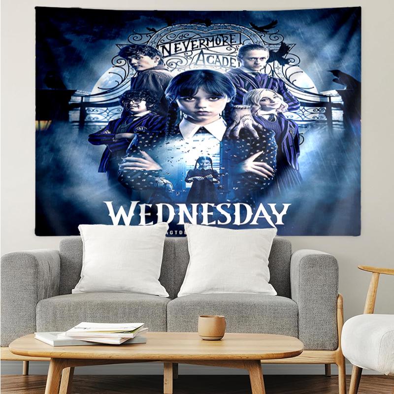 1PC Wednes-day Gothic K-pop Music Group Tapestry Accessories for Bedroom,Livingroom, Dormitory Room Wall Decor Fan Birthday Gifts