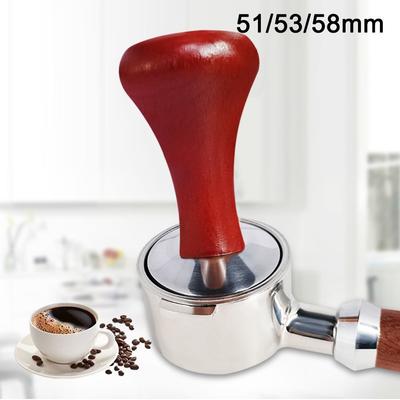 Matný Práškový Lisovaný Espresso Kávový Pěchovadlo Dřevěná Rukojeť 51mm/53mm/58mm Tlakový Pěchovadlo