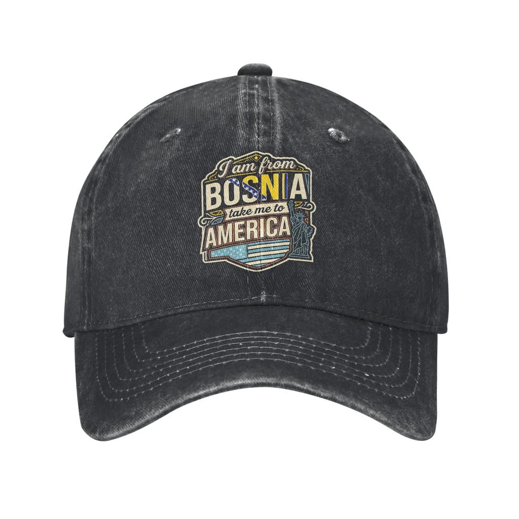 I Am From Bosnia Take Me To America Baseball Cap Accessories For Unisex Adjustable Trucker Hat