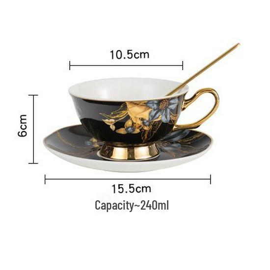 Vintage Luxury Bone China Coffee & Tea Cup Set - Elegant Ceramic Gift Pair