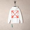 Unisex Off-White Embroidered Letter Hooded Sweatshirt for Autumn/Winter