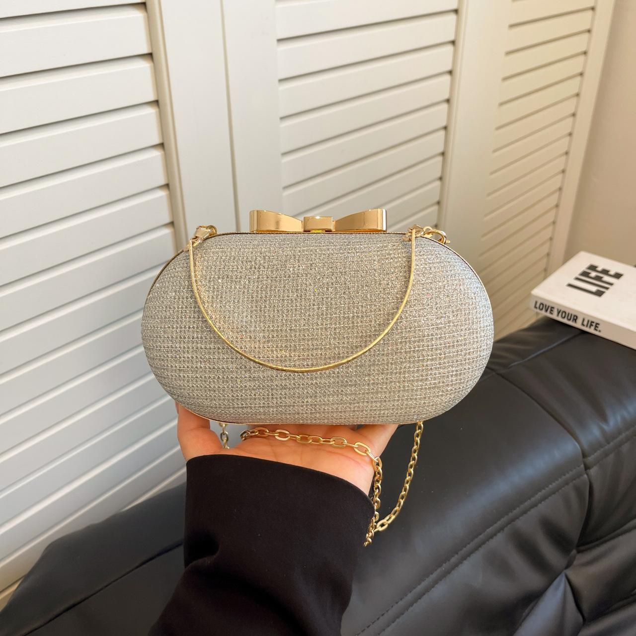 

Luxury Sequined Hand-held Dinner Bag, Elegant Style Bag, High-end Chain Single-shoulder Crossbody Bag, Handbag for Wedding Party