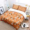 Cartoon dog heads bones background Duvet Cover Set Digital Print Colorful Polyester Bedding with Zipper Closur for kids gifts
