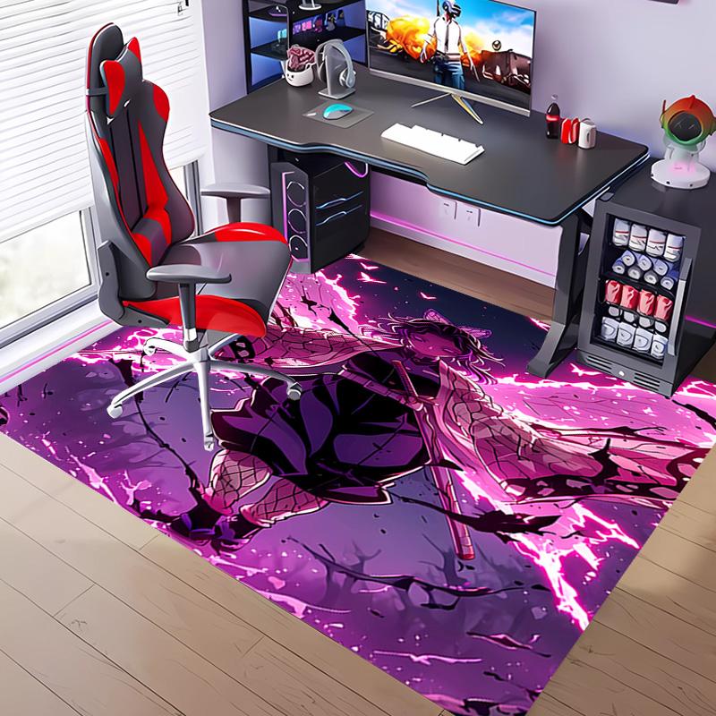 1pc Demon Slayer Shinobu Kocho Entrance Mat, Non-Slip Mat Area Rug,Room Decor, Outdoor Decor, Kitchen Rug,Doormat - Machine Washable, Easy To Clean