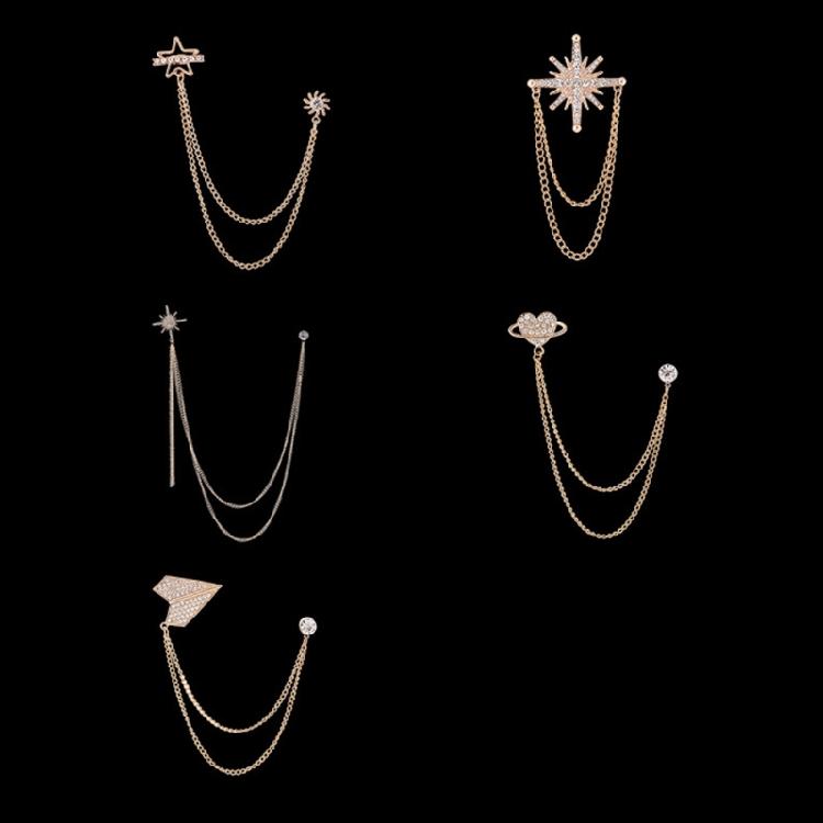 4Pcs Secure Fastening Lapel Accessories Gold/Silver Wedding Brooch For Business Travelers Corporate Gatherings