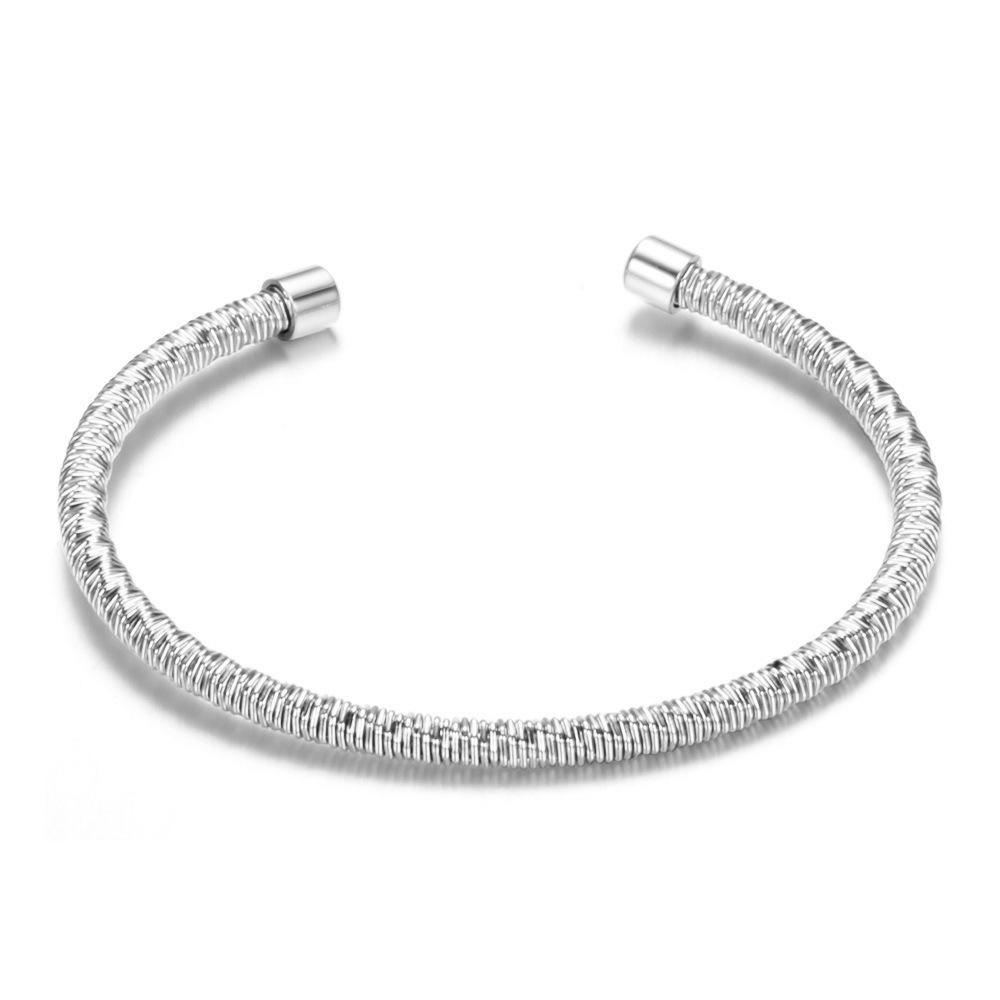 Stainless Steel 4MM Personalized Retro Open Cuff Bracelet