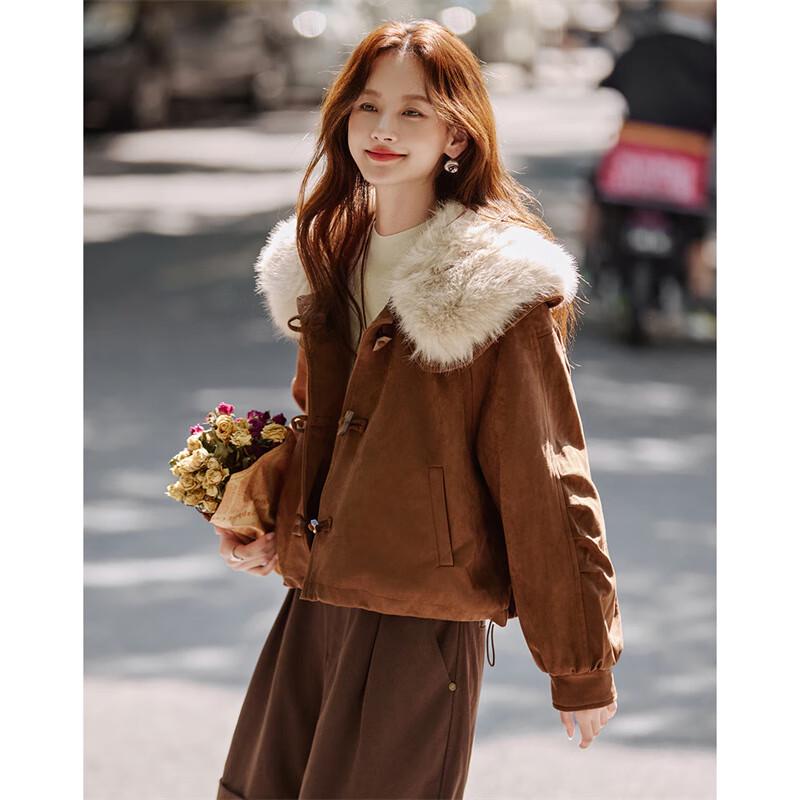 Women's Retro Faux Suede Loose Winter Jacket