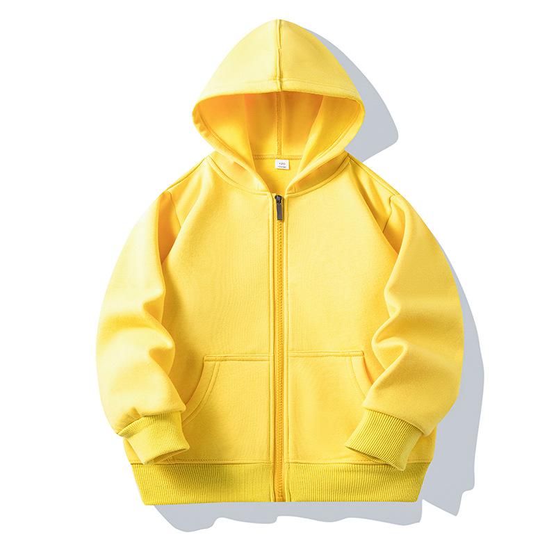 

Детская зимняя флисовая толстовка на молнии с накладными карманами – настраиваемая однотонная куртка для школьной формы 100cm жёлтый