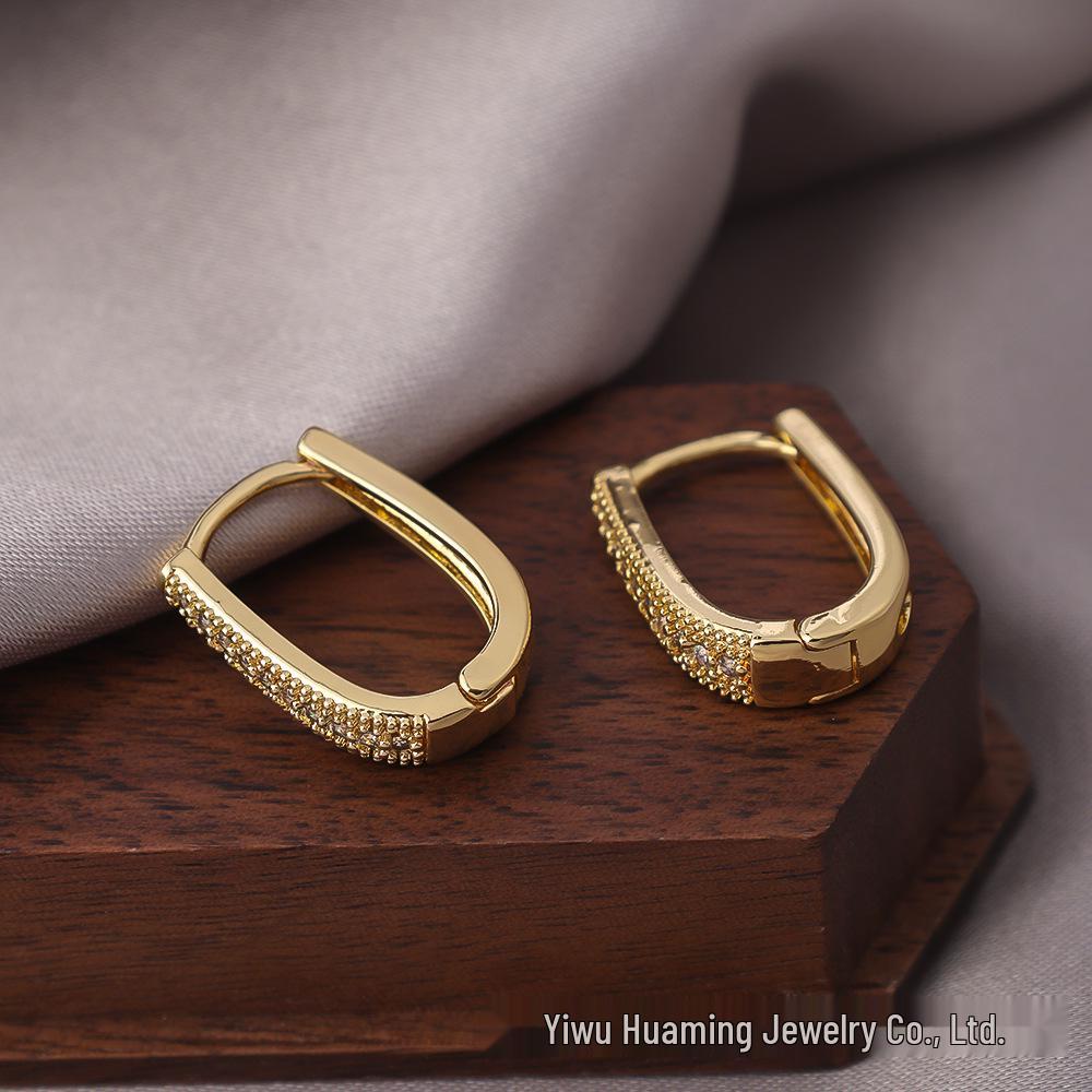 French Light Luxury Zircon Diamond Stud Earrings - Versatile & Trendy Styles