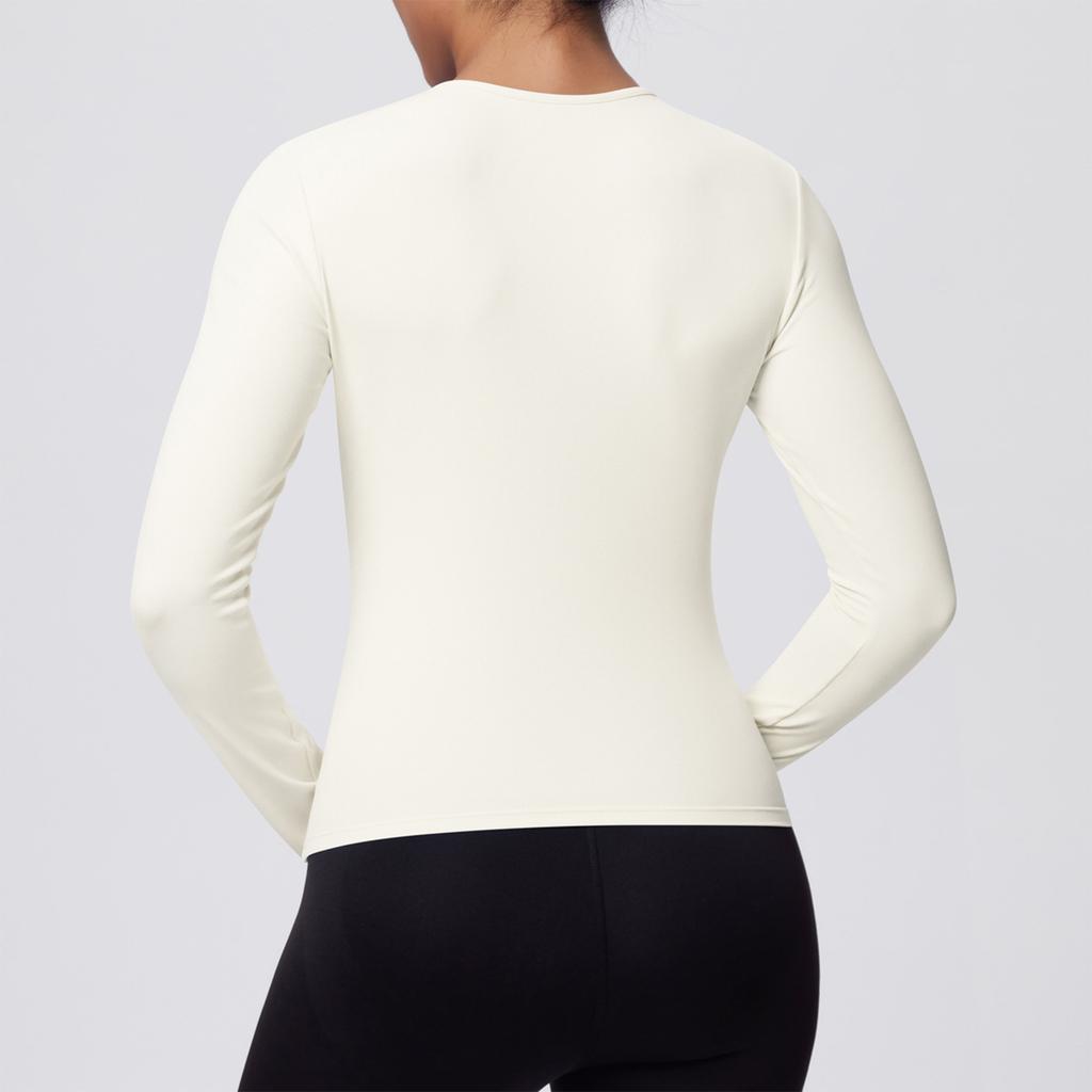 Women's Fashionable Color Slim Fit Long Sleeved Breathable Yoga Suit T-shirt Running Training Fitness Top