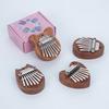 Mini 8 Key Solid Wood Kalimba With Portable Lanyard And Crisp Sound Perfect For Music Beginners Kids Casual Play Travel Gift