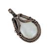 Moonstone 999 Copper Wire Wrapped Silver Pendant, Handmade Gemstone Pendant, Gift For Mom Antique Jewelry