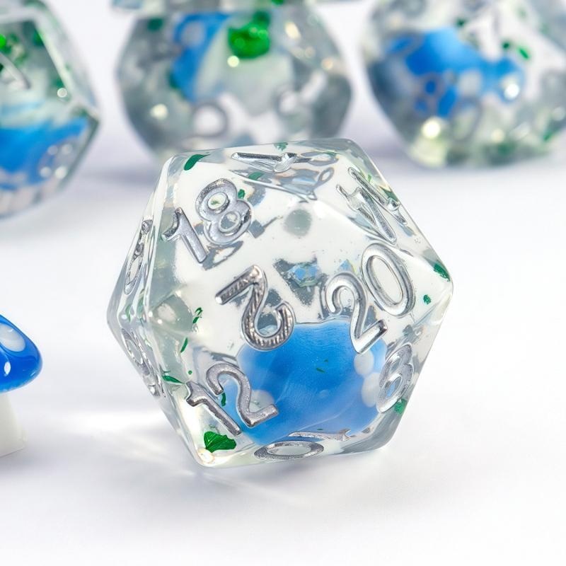 7Pcs Polyhedral Acrylic Dice Set Adorable Duck Print D4 D6 D8 D10 D12 D20 for Tabletop Role Playing Games
