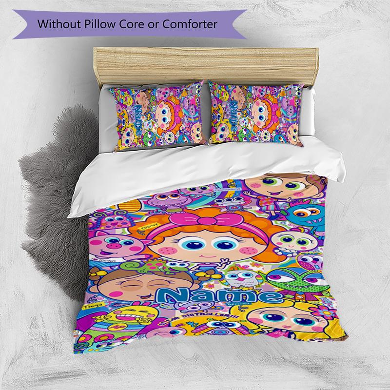 3pcs Custom Name Distroller Bedding Set Duvet Cover Closure Includes 1 Duvet Cover & 2 Pillowcases for All Seasons Bedroom Decor